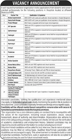 NGO Jobs in KPK 2026 August Medical Technicians, Nurses & Others NMD MERF Latest - (Sunday) The News