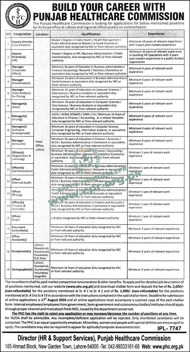 PUNJAB HEALTHCARE COMMISSION
(IPL-7747 ) - PUNJAB HEALTHCARE COMMISSION