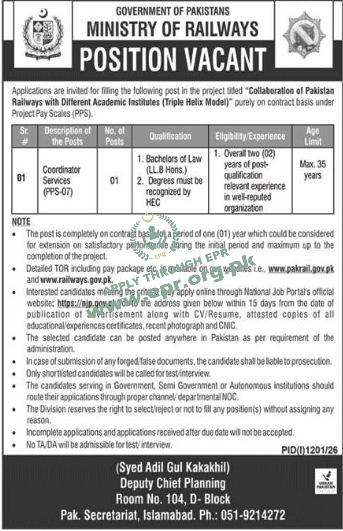 Ministry of Railways
                                    (PID(I)1201/26 ) - Ministry of Railways